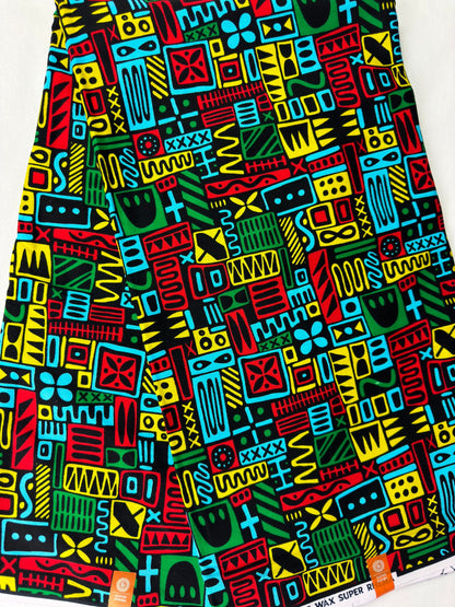 African Fabric - Green Ankara Fabric - African Clothing - Craft African fabric - Multicolor Fabric - African Print - Wholesale/ Yard
