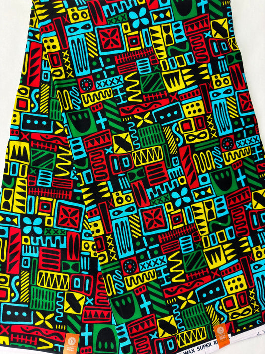African Fabric - Green Ankara Fabric - African Clothing - Craft African fabric - Multicolor Fabric - African Print - Wholesale/ Yard