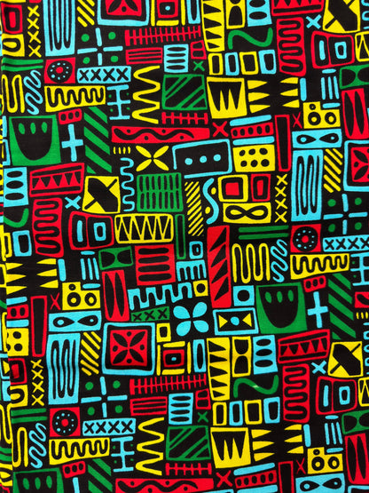 African Fabric - Green Ankara Fabric - African Clothing - Craft African fabric - Multicolor Fabric - African Print - Wholesale/ Yard