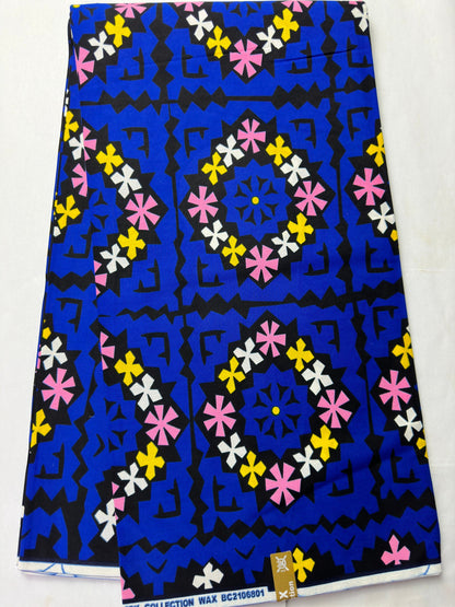 African Fabric - Ankara - Blue African Print Fabric - Craft African fabric - Ankara Print - African Style - African Clothing- Cotton Fabric