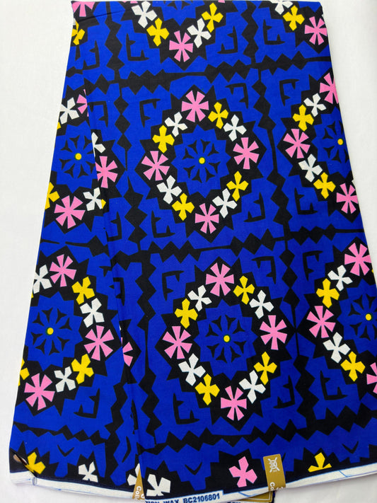 African Fabric - Ankara - Blue African Print Fabric - Craft African fabric - Ankara Print - African Style - African Clothing- Cotton Fabric