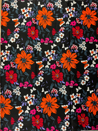 African Fabric - Ankara - African Clothing - Craft fabric - Orange Ankara Print Fabric - African Print - African Style - Cotton Fabric
