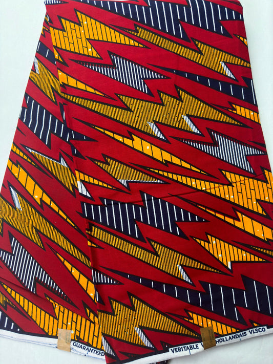 African Fabric - Ankara - African Clothing - Craft fabric - Ankara Print - Red African Print Fabric - African Style - Cotton Fabric