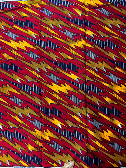 African Fabric - Ankara - African Clothing - Craft fabric - Ankara Print - Red African Print Fabric - African Style - Cotton Fabric