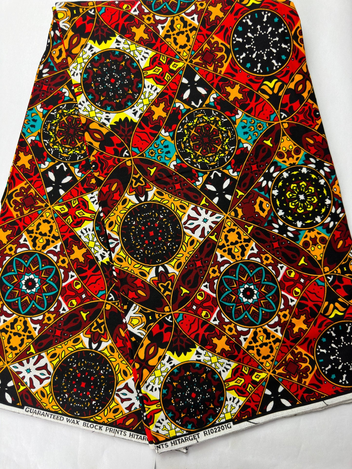 African Fabric - Red Ankara Fabric - African Clothing - Craft African fabric - Orange African Print Fabric