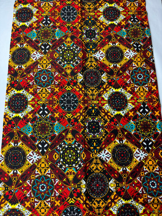 African Fabric - Red Ankara Fabric - African Clothing - Craft African fabric - Orange African Print Fabric