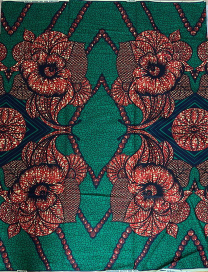 African Fabric - Green Ankara Fabric - African Clothing - Craft African fabric - Cotton African Fabric - Ankara Print - African Style