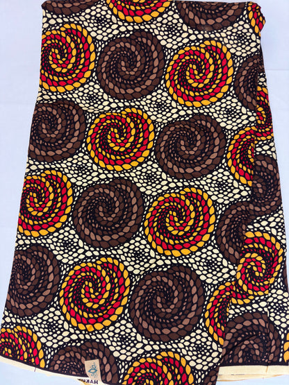 African Fabric - Ankara - African Clothing - Craft fabric - Ankara Print - Brown African Print Fabric - African Fashion - Cotton Fabric