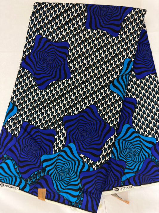 African Fabric - Ankara - African Clothing - Craft African fabric - Blue African Print Fabric - African Print