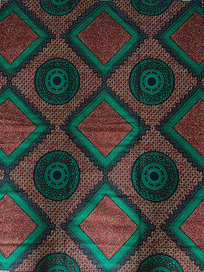 African Fabric - Ankara - Green African Print Fabric - Craft African fabric - Ankara Print - African Clothing-