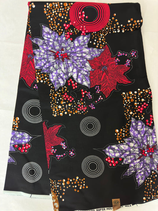 African Fabric - Purple Ankara Print - African Clothing - Craft African fabric - Ankara Print - African Style
