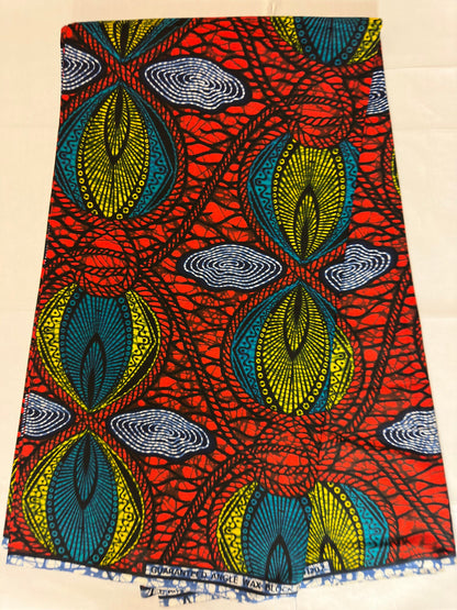 African Fabric - Ankara - Red African Print Fabric - Craft African fabric - Ankara Print - African Style - African Clothing- Cotton Fabric