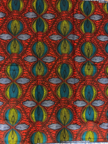 African Fabric - Ankara - Red African Print Fabric - Craft African fabric - Ankara Print - African Style - African Clothing- Cotton Fabric