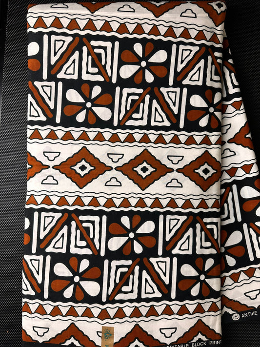 African Fabric - Ankara - African Clothing - Brown African fabric - Cotton African Fabric - Ankara Print - African Style