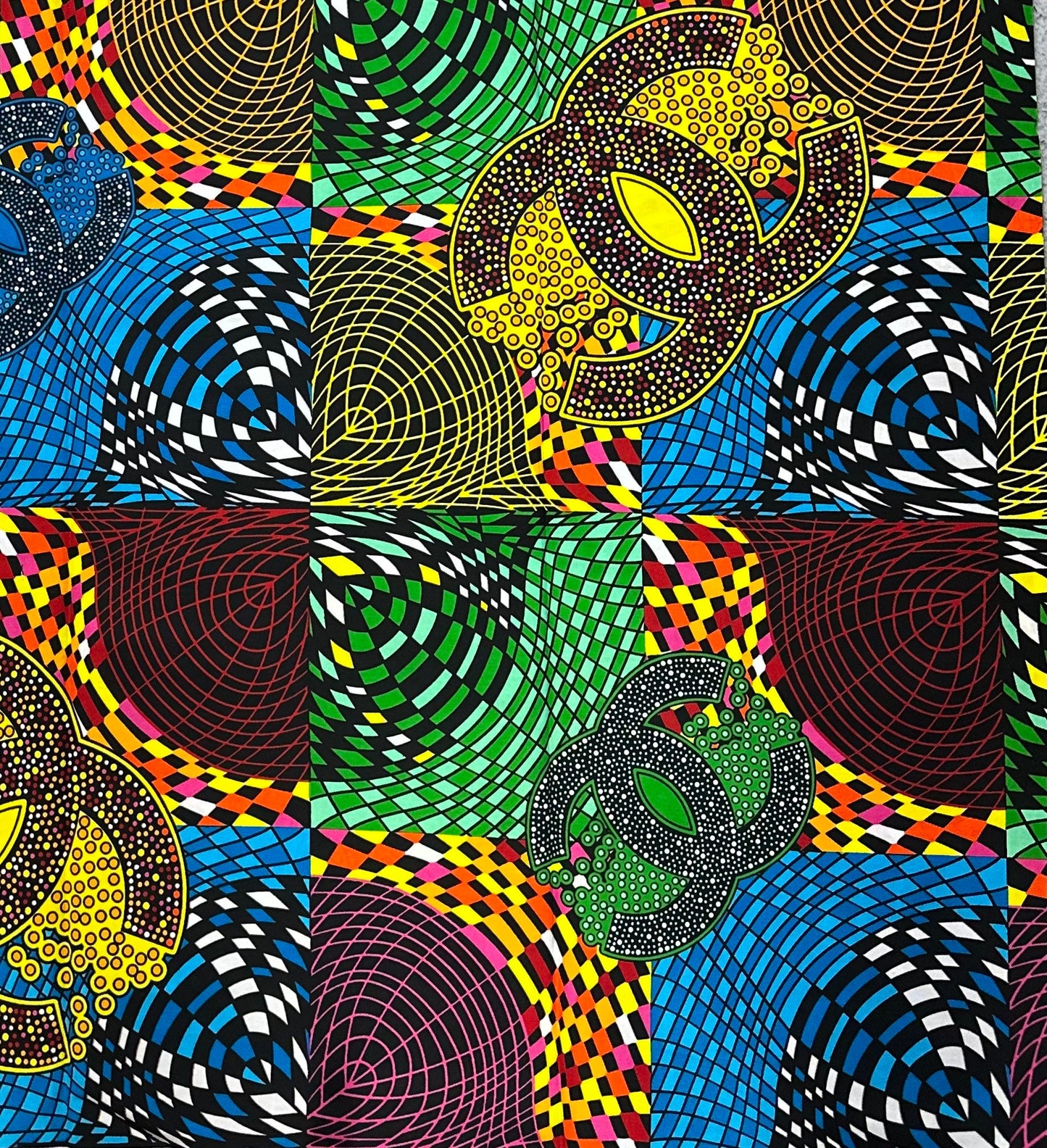 African Fabric - Yellow Ankara - African Clothing - Craft fabric - Ankara Print - Blue African Print Fabric - African Fashion