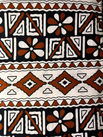 African Fabric - Ankara - African Clothing - Brown African fabric - Cotton African Fabric - Ankara Print - African Style