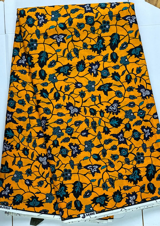 African Fabric, Orange Ankara, African Clothing, Craft African fabric, African Fabric, Yellow Ankara Print, African Style