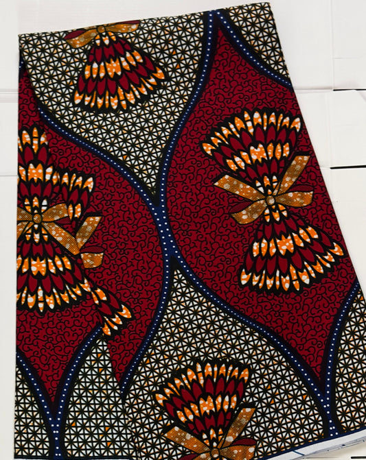 African Fabric - Ankara - African Clothing - Craft fabric - Ankara Print - Red African Print Fabric - African Fashion - Cotton Fabric