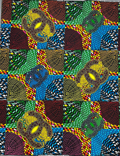 African Fabric - Yellow Ankara - African Clothing - Craft fabric - Ankara Print - Blue African Print Fabric - African Fashion