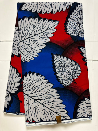 African Fabric - Blue Ankara - African Clothing - Craft fabric - Ankara Print - Red African Print Fabric - African Fashion