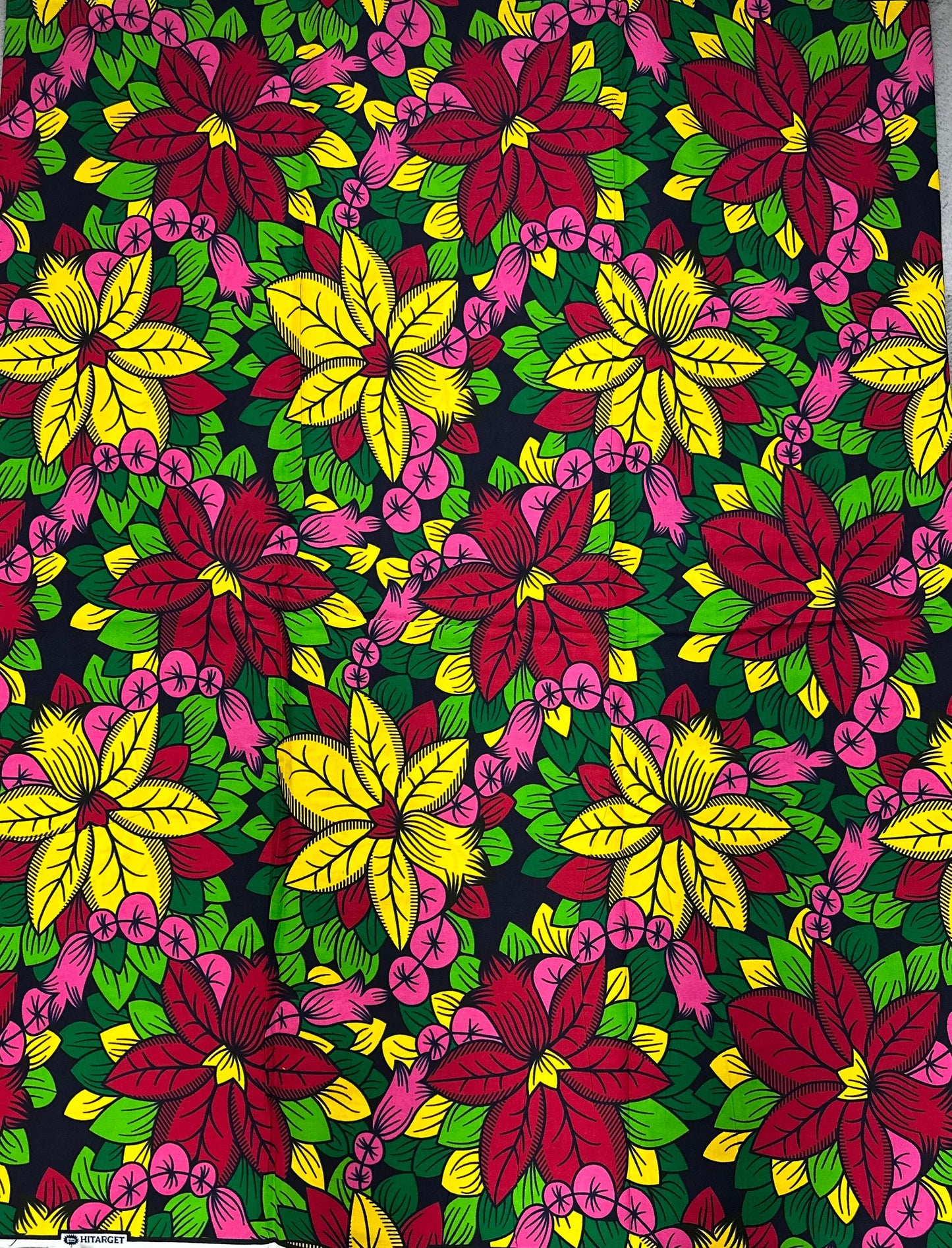 African Fabric - Pink Ankara - African Clothing - Craft fabric - Yellow Ankara Print - Red African Print Fabric - African Fashion