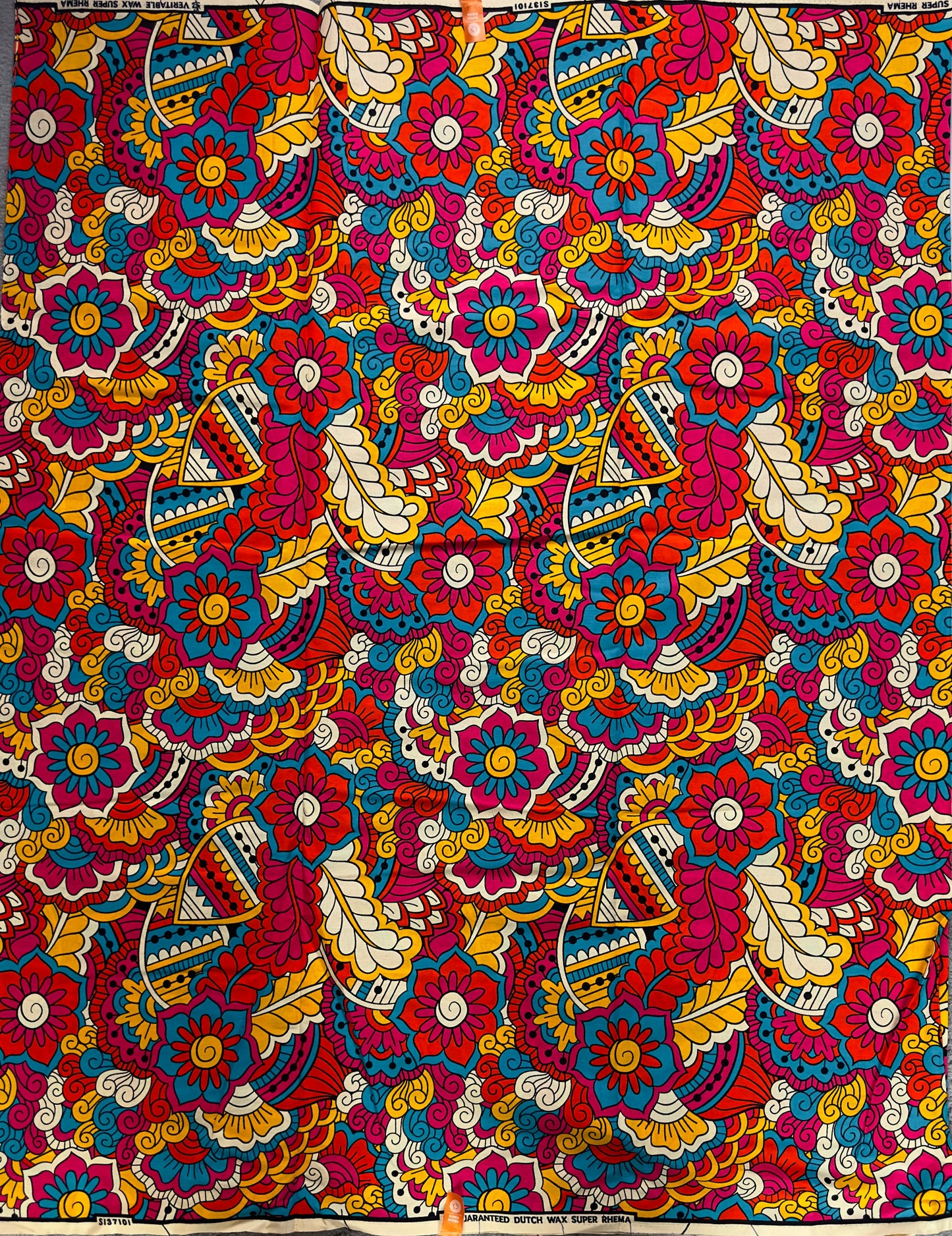 African Fabric - Ankara -  Pink  African Print Fabric - African Clothing Fabric - Dressmaking Fabric