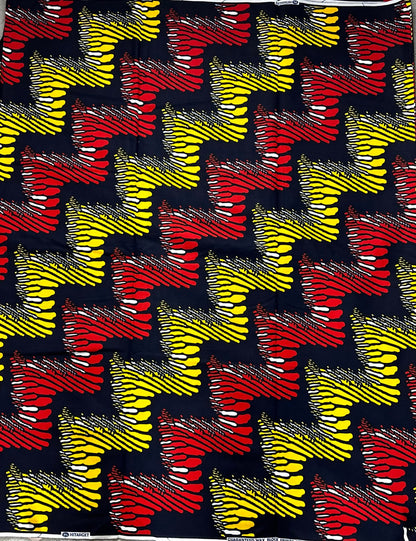 African Fabric, Ankara, African Clothing, Craft African fabric, Blue African Fabric, Yellow Ankara Print, African Style