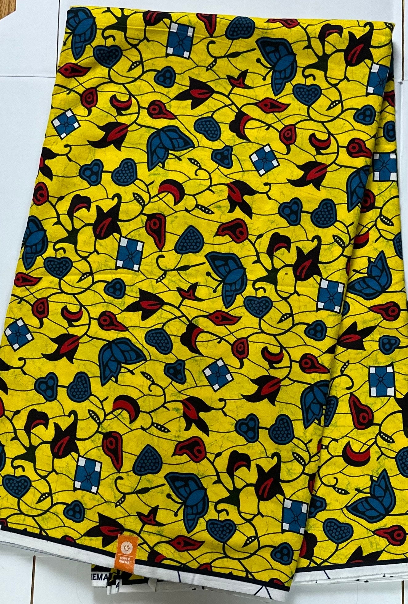 African Fabric - Ankara - African Print Fabric - African Clothing - African Wax - Yellow African print - Multicolor Fabric -Wholesale Fabric