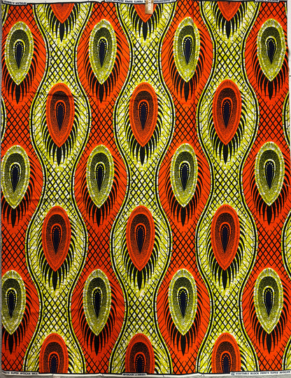 African Fabric, Yellow Ankara, African Clothing, Craft African fabric, African Fabric, Orange Ankara Print, African Style