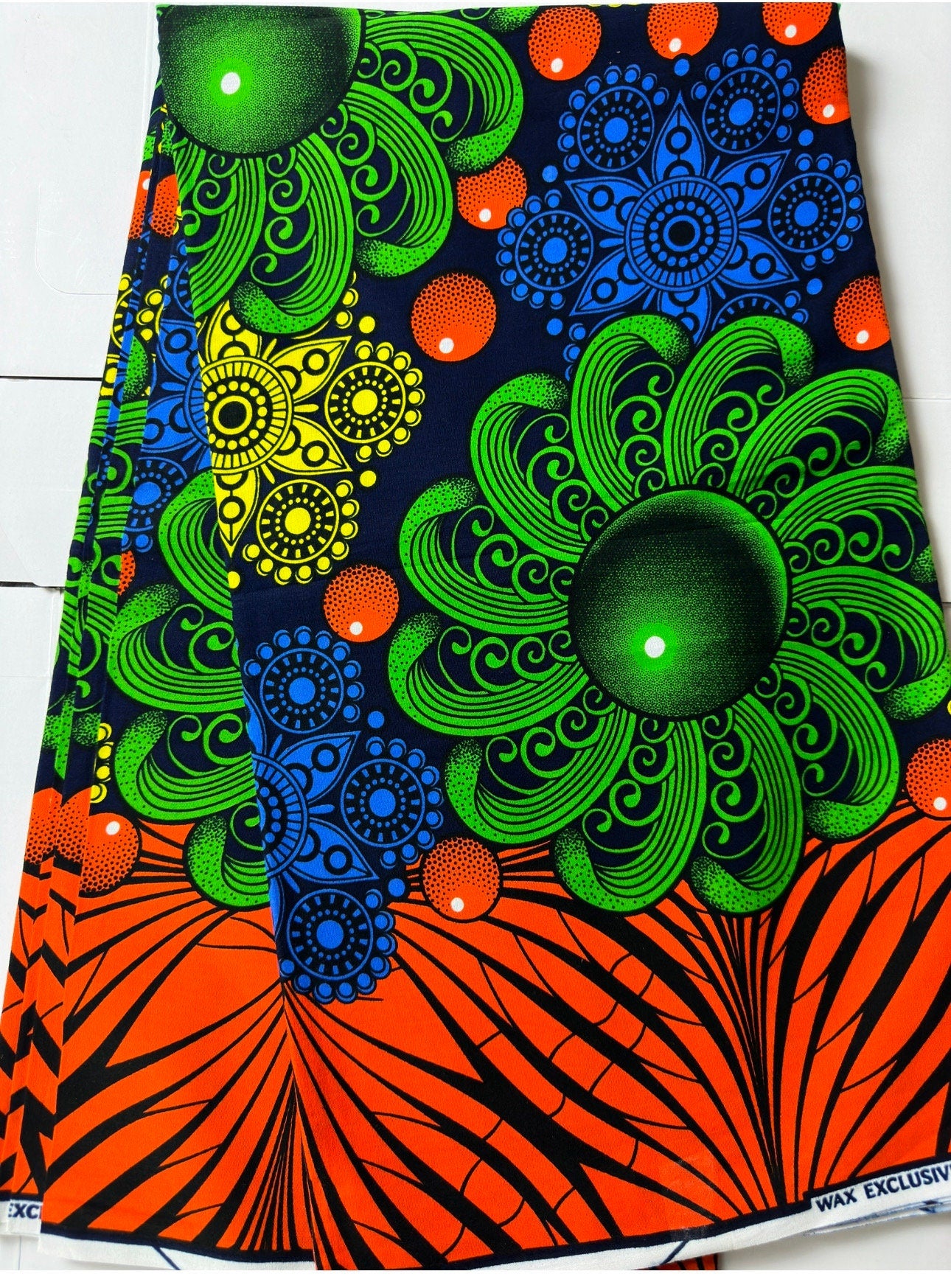 African Fabric - Ankara -  Blue African Print Fabric - African Clothing Fabric - Dressmaking Fabric