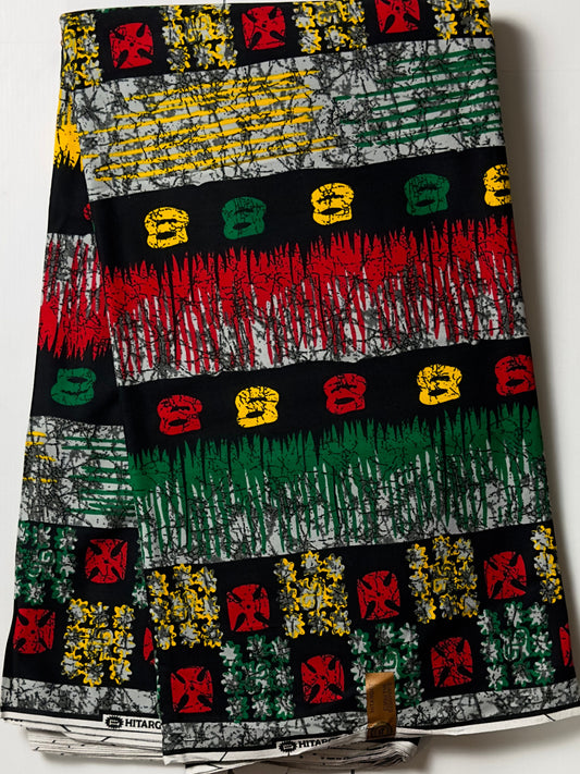 African Fabric - Ankara -  Red African Print Fabric - African Clothing Fabric - Dressmaking Fabric