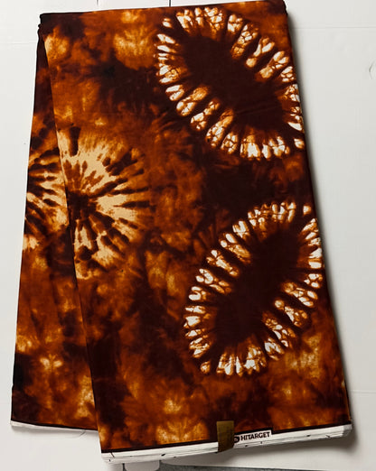 African Fabric - Ankara - African Clothing - Craft African fabric - Brown African Print Fabric - African Print - Wholesale/ Yard