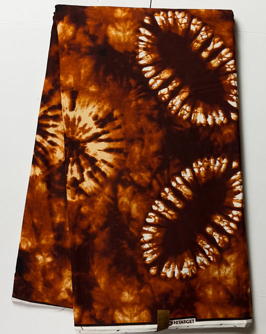 African Fabric - Ankara - African Clothing - Craft African fabric - Brown African Print Fabric - African Print - Wholesale/ Yard