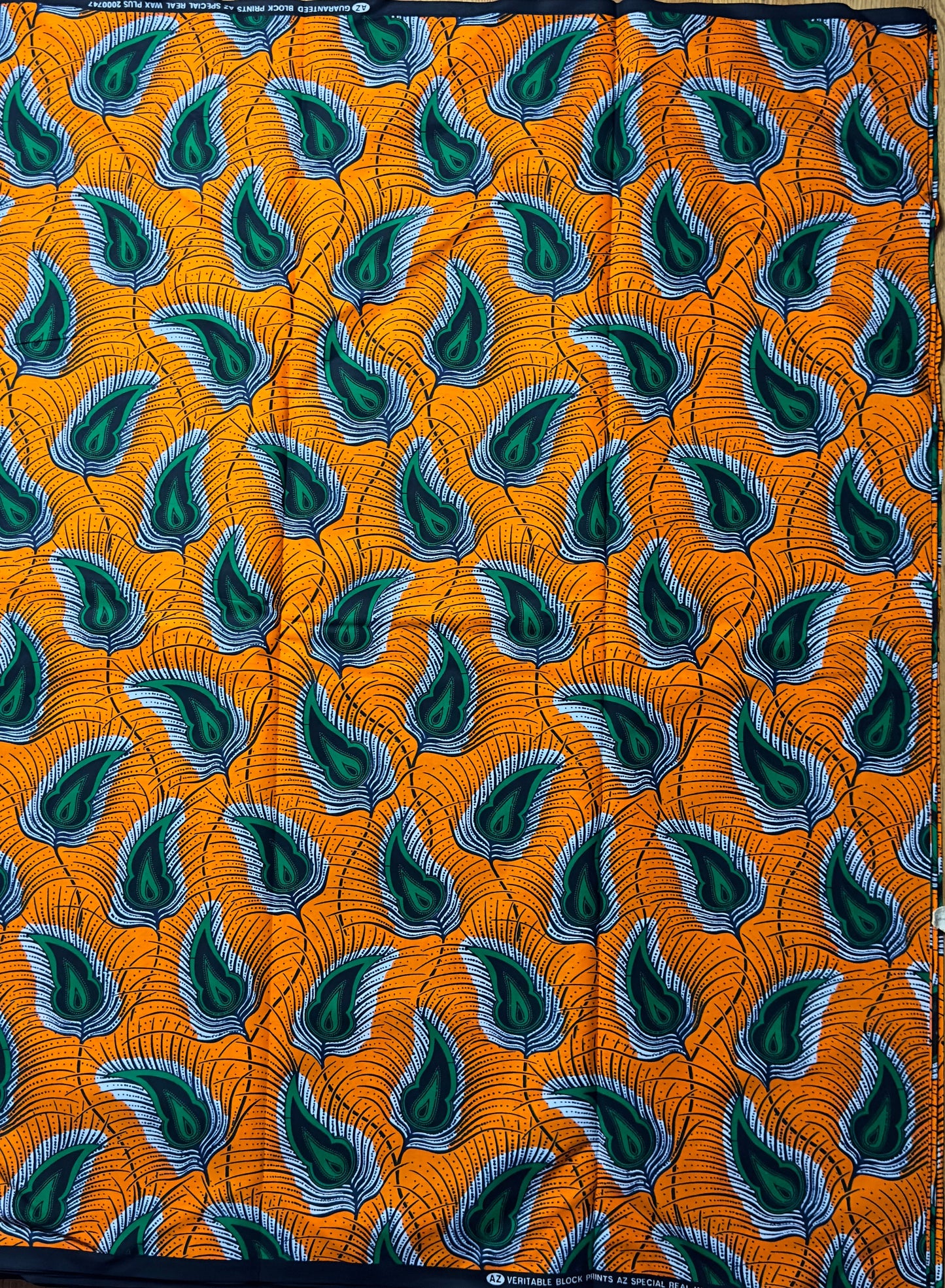 African Fabric -Blue Ankara -  Green African Print Fabric - Yellow African Clothing Fabric