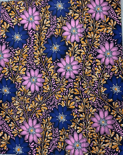 NEW - Blue African Fabric - Ankara - 100% Cotton Fabric - Per Yard